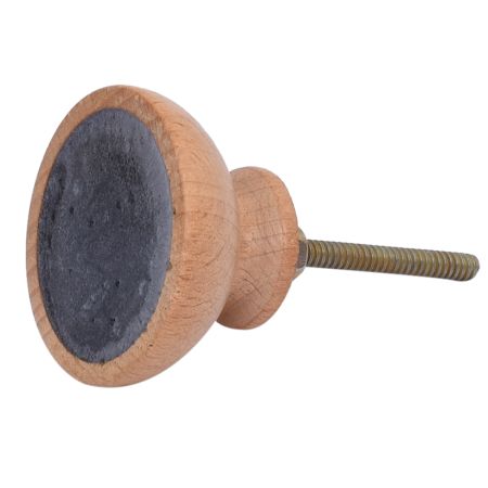 Grey Resin Natural Wooden Dresser Knobs